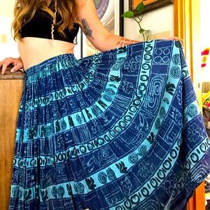 90s vintage bohemian maxi skirt
